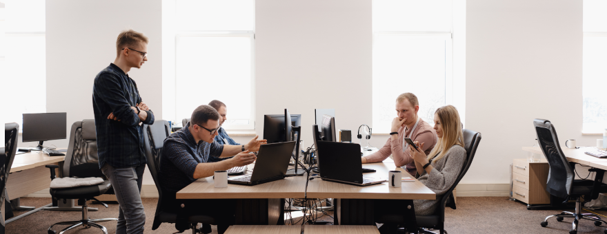 group-young-business-people-working-office